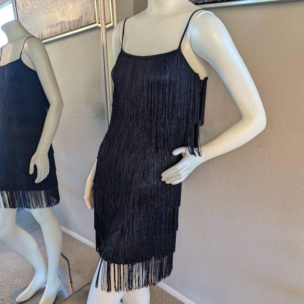 French Connection Flapper Fringe Style Little Bla… - image 2